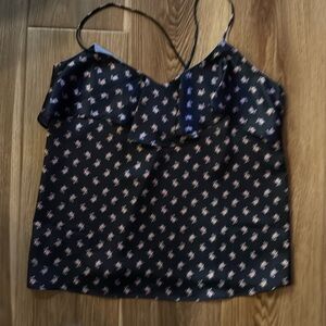 Harlyn top. Navy blue with flowers. Size XS. Light and pretty!
